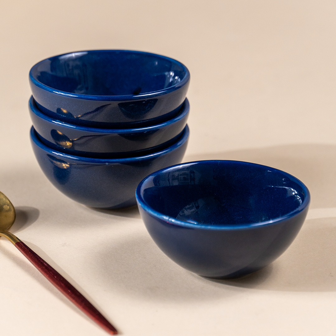 Deep Indigo Ceramic Dipping Bowls