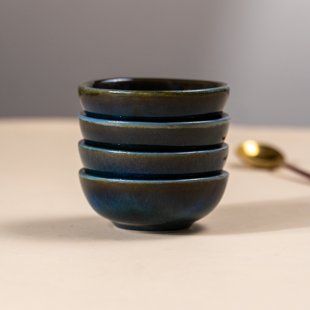Dark Blue Glazed Dipping Bowls Secondary image