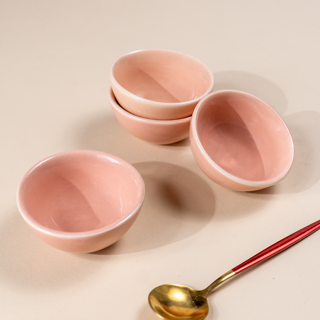 Soft Pink Ceramic Dipping Bowls