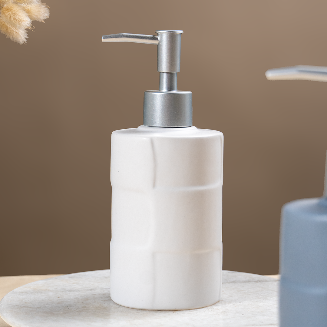 Minimalist White Ceramic Soap Dispenser