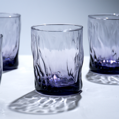 Amethyst Purple Wavy Textured Drinking - Set of 6