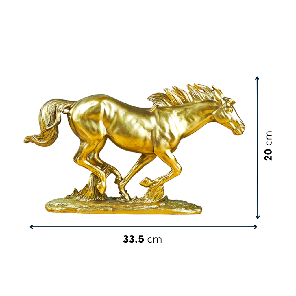 Golden Galloping Horse Figurine
