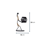 Black Iron Candle Holder with Jute Wrapped Design