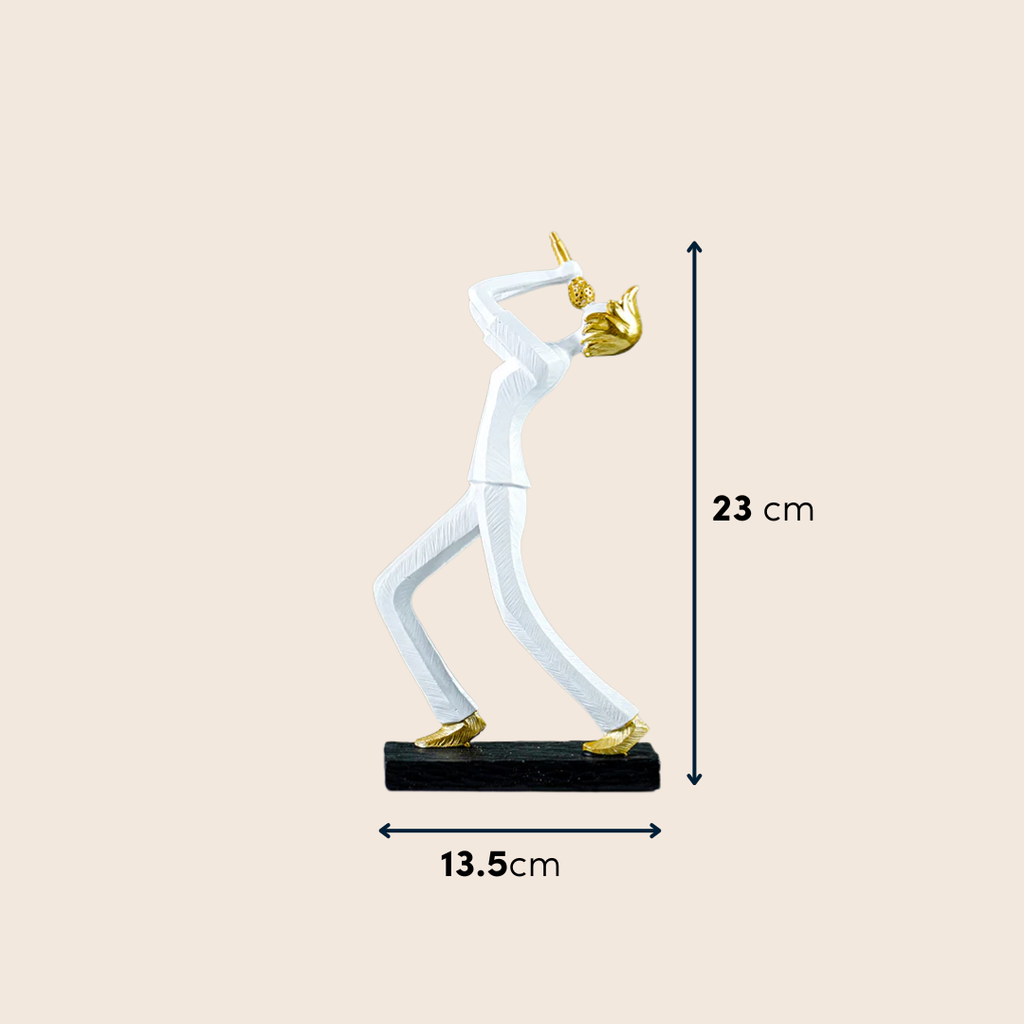 White and Gold Musician Sculpture