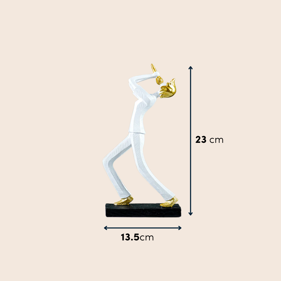 White and Gold Musician Sculpture