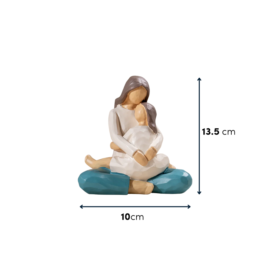 Mother and Daughter Figurine in Neutral Tones