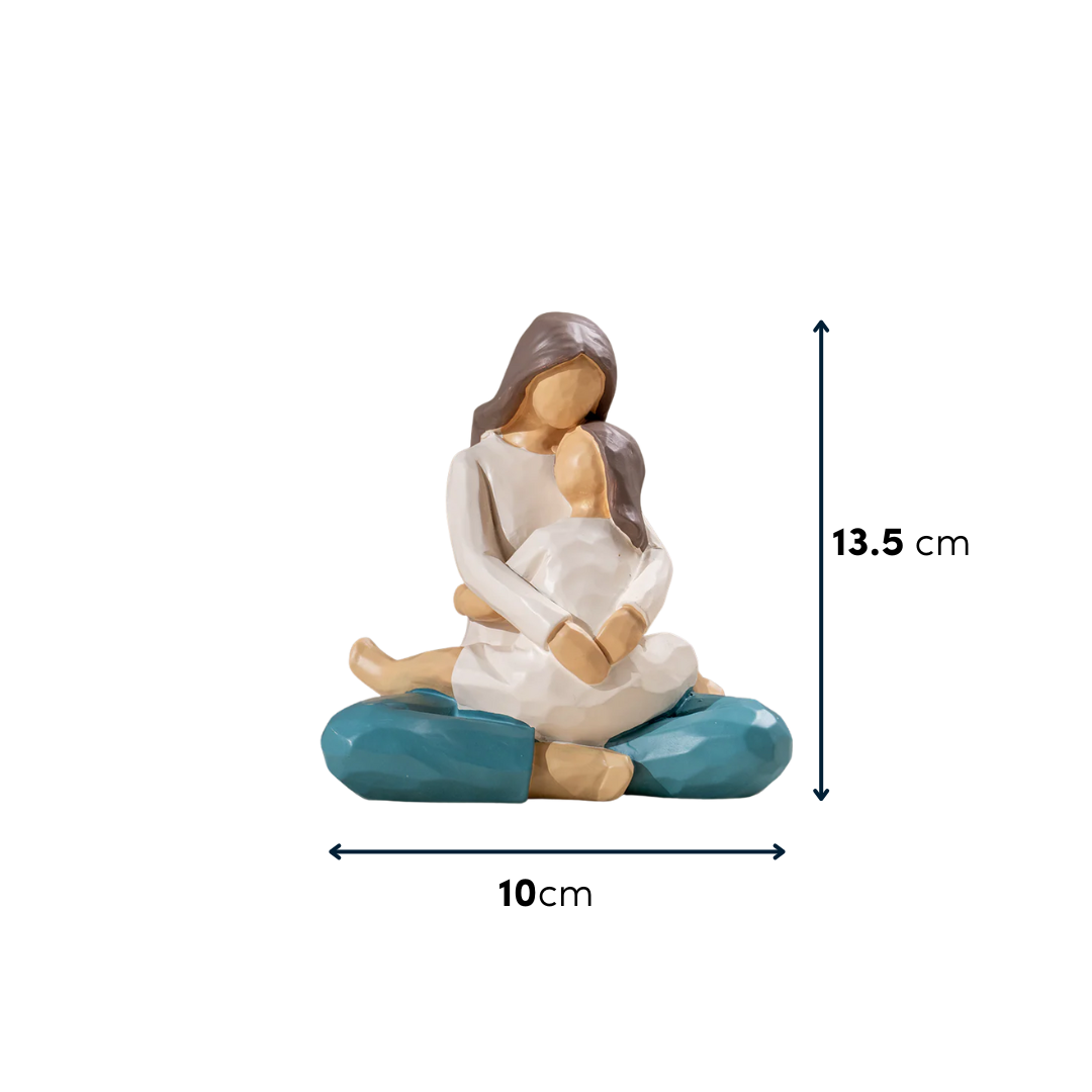 Mother and Daughter Figurine in Neutral Tones