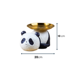 Panda-Shaped Figurine with Gold Plated Tray