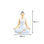 Yoga Figurine in White with Textured Finish