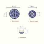Blue Floral Mandala Design Dinnerware - Set of 18