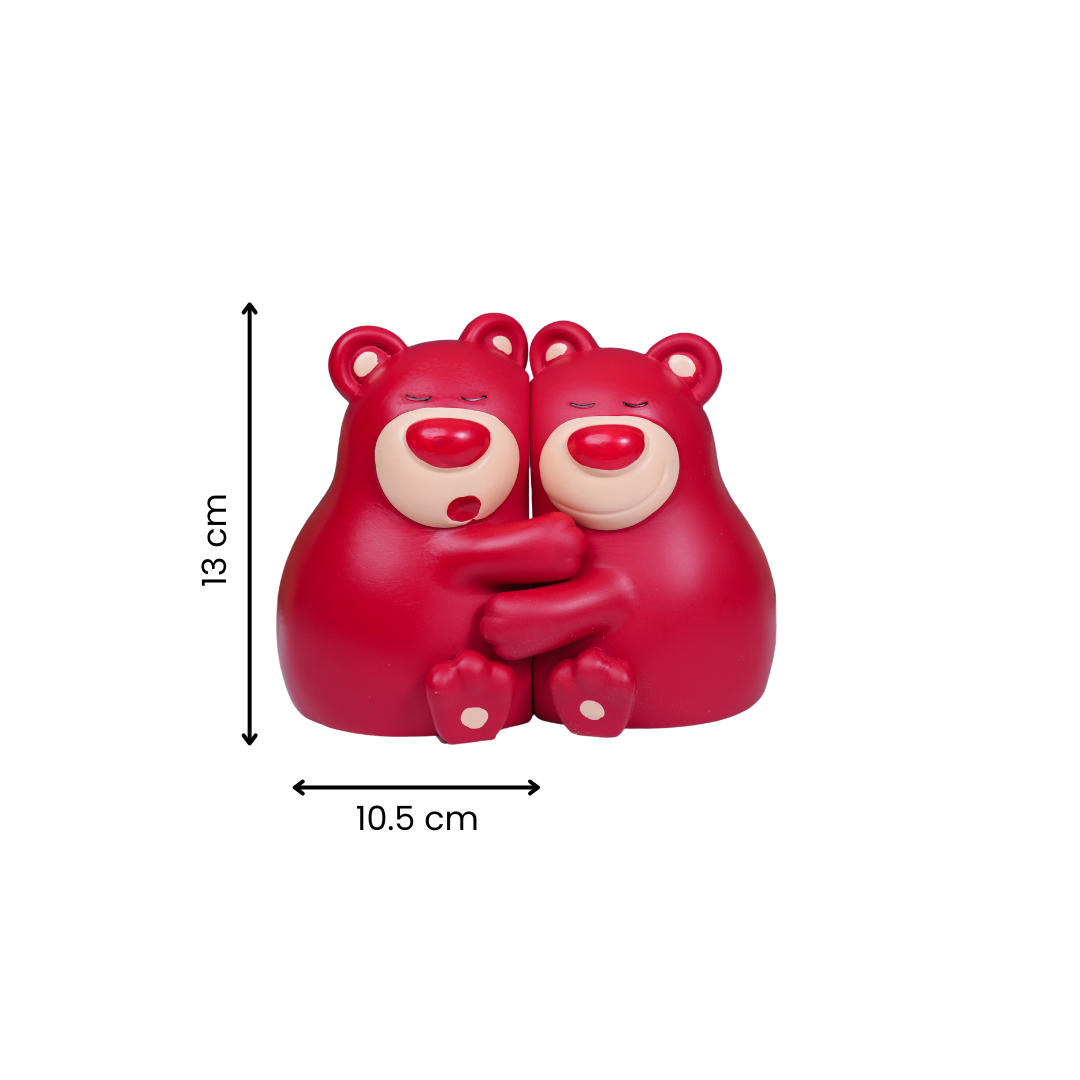 Adorable Red Bear Hug Bookends