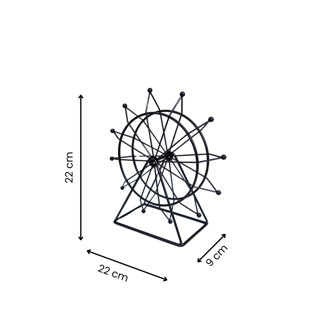 Black Metal Ferris Wheel Decorative Accent