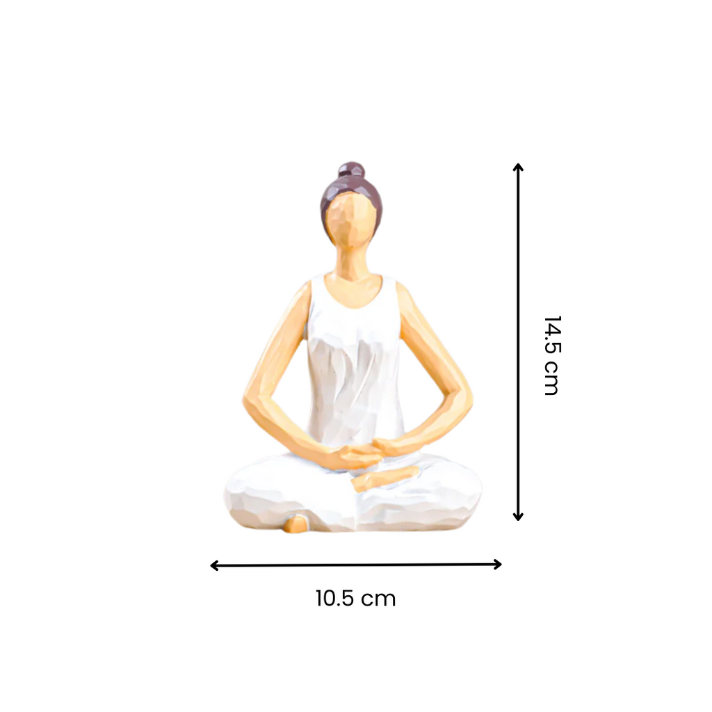 Yoga Figurine in White with Neutral Accents