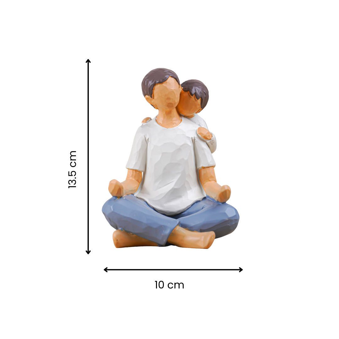 Father and Child Figurine in Neutral Tones