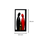 Abstract Family Sculpture with Geometric Frame