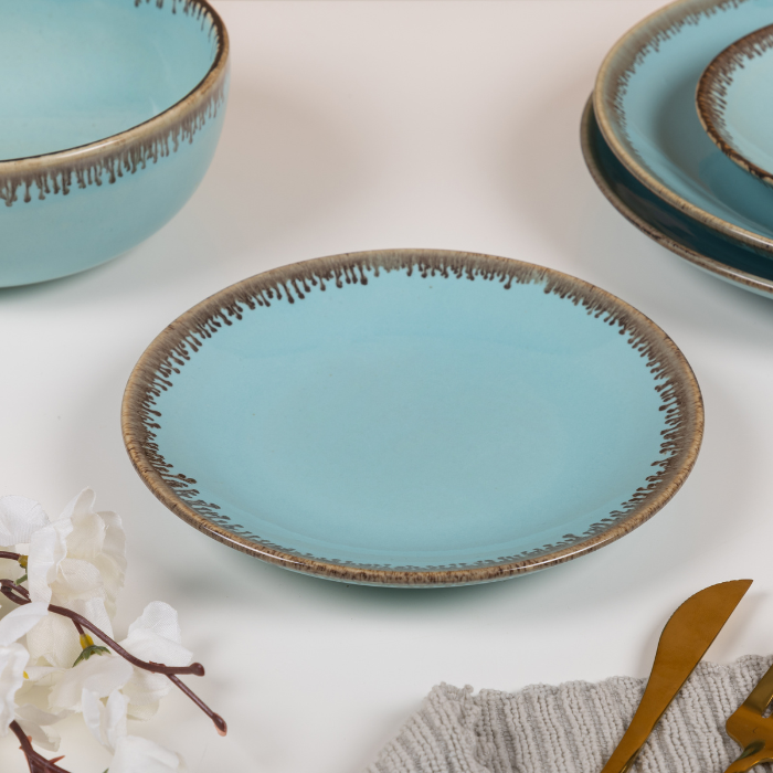 Blue Color Dinner Set - Set of 8