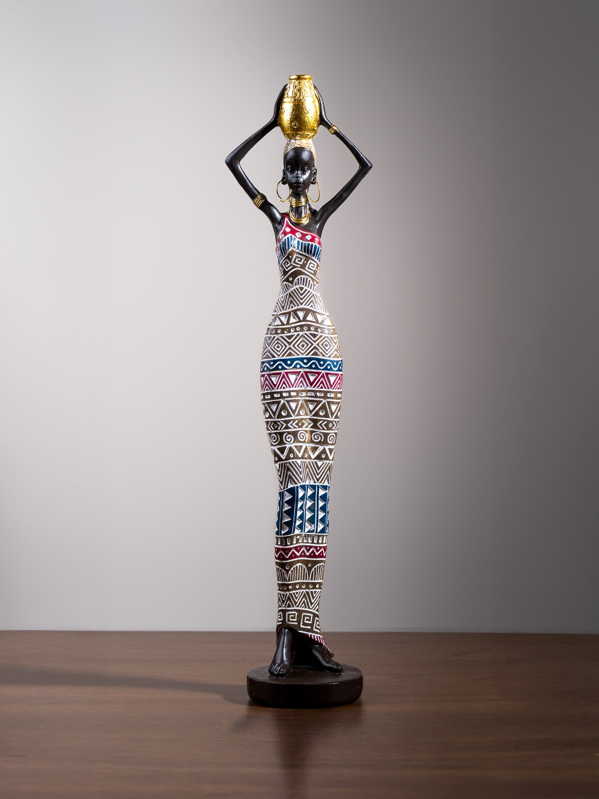 African Tribal Woman Figurine – Water Pot on Head