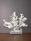 White Coral Branch Sculpture on Base