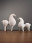 Speckled White Horse Sculpture Set