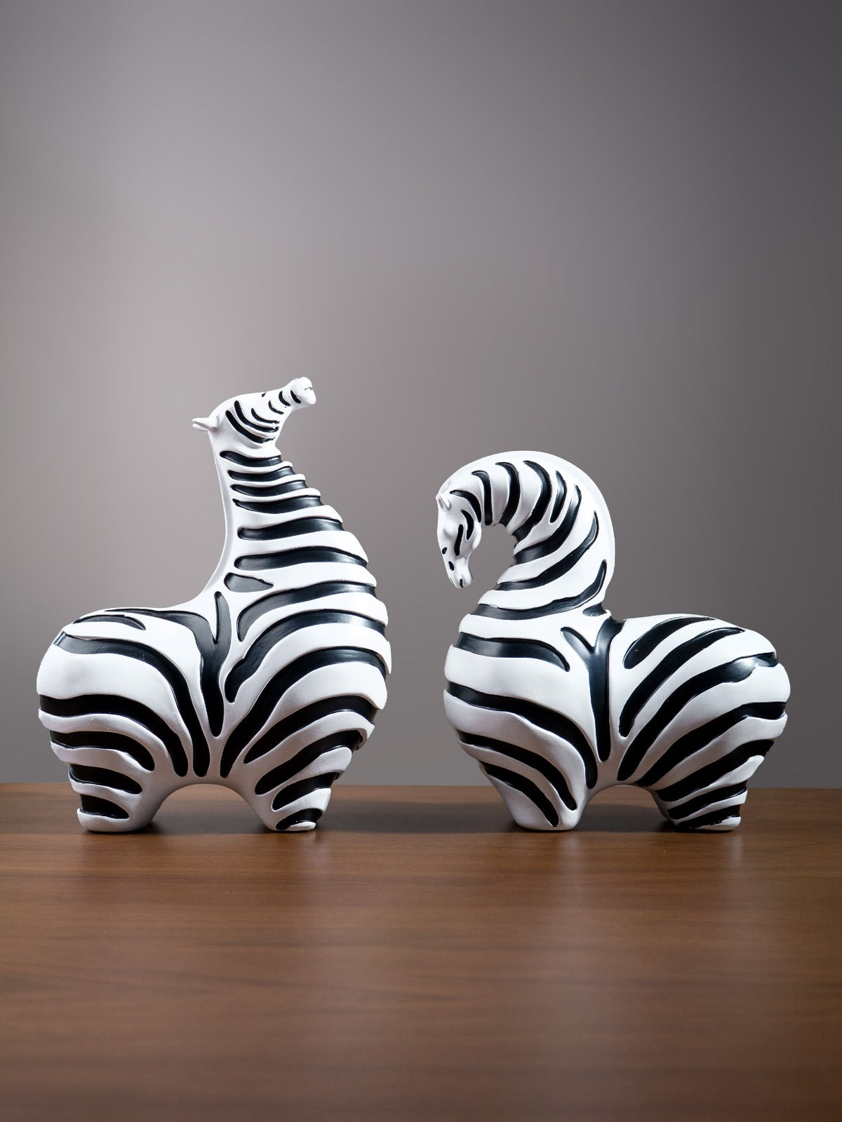 Black & White Zebra Sculpture Set