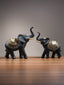 Black & Gold Elephant Figurine Set