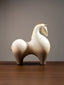 Ombre White & Gold Modern Speckled Horse Sculpture