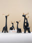 Matte Black & Gold Deer Family Sculpture Set