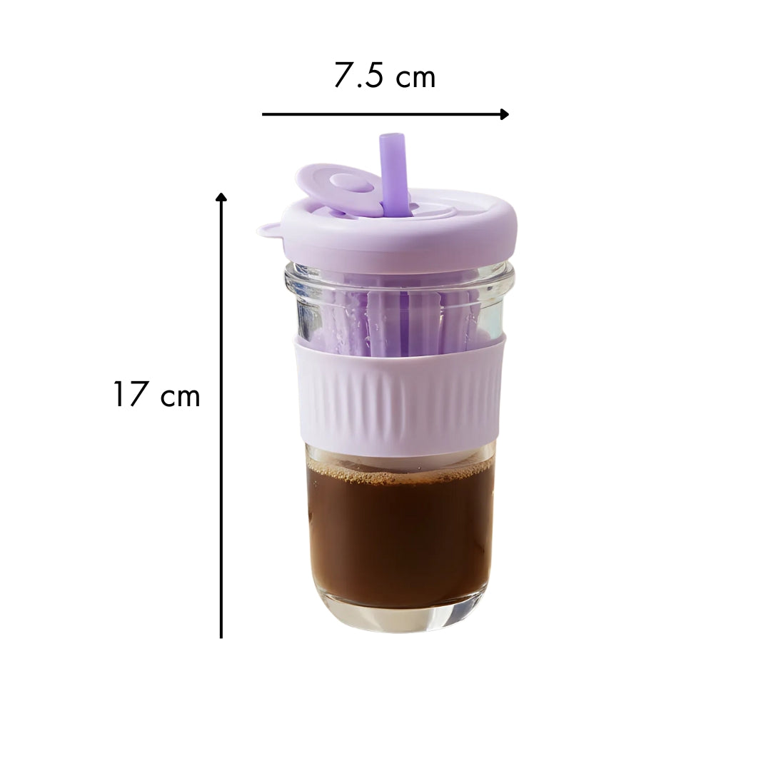 Violet Silicone Grip Sipper with Infuser