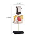 Abstract Bearded Man Sculpture with Red Polka Dot Fish - The Golden Theory