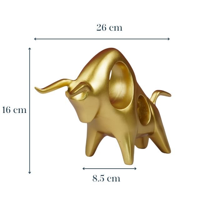 Abstract Bull Sculpture Locking Horns - The Golden Theory