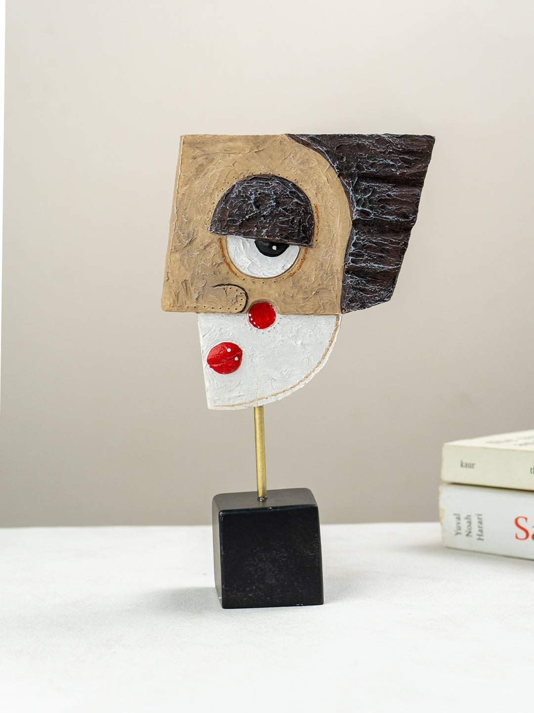 Abstract Cubist Face Sculpture - The Golden Theory Main image