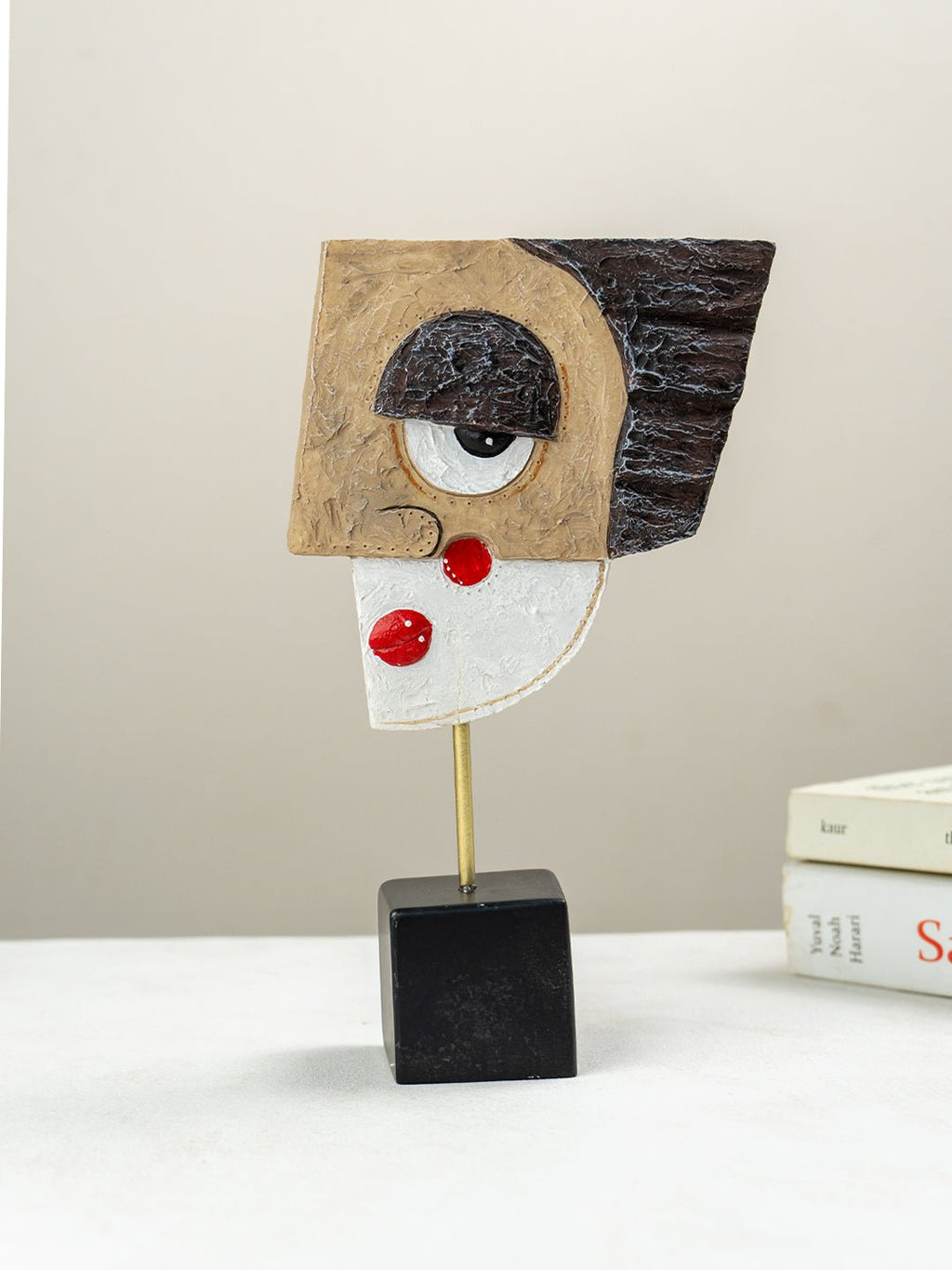 Abstract Cubist Face Sculpture - The Golden Theory