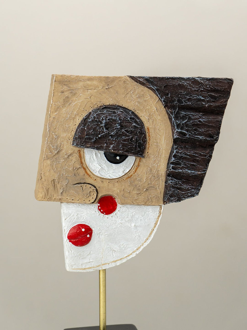 Abstract Cubist Face Sculpture - The Golden Theory