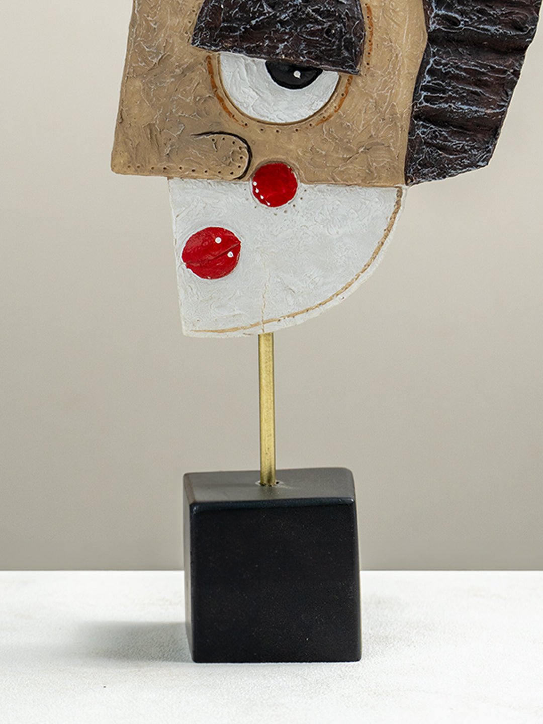 Abstract Cubist Face Sculpture - The Golden Theory