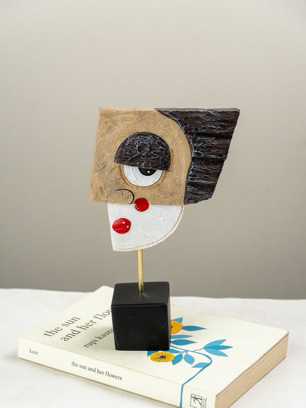 Abstract Cubist Face Sculpture - The Golden Theory