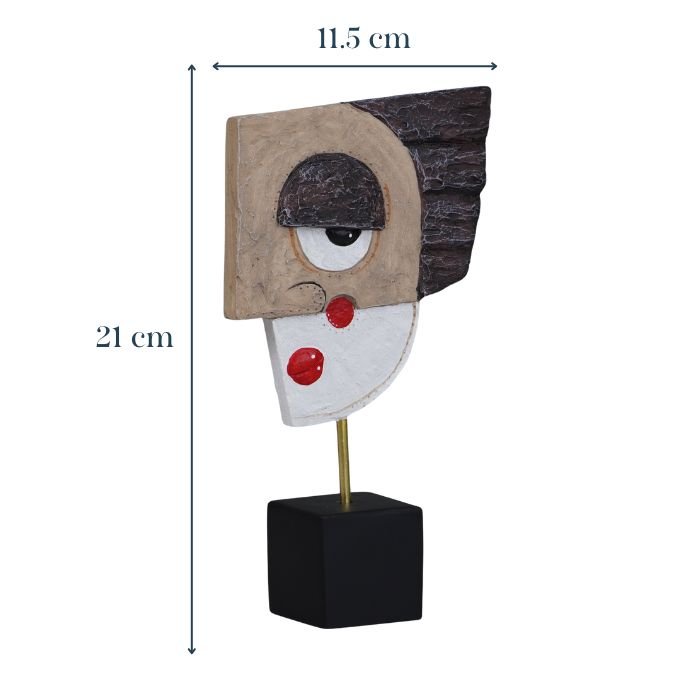 Abstract Cubist Face Sculpture - The Golden Theory