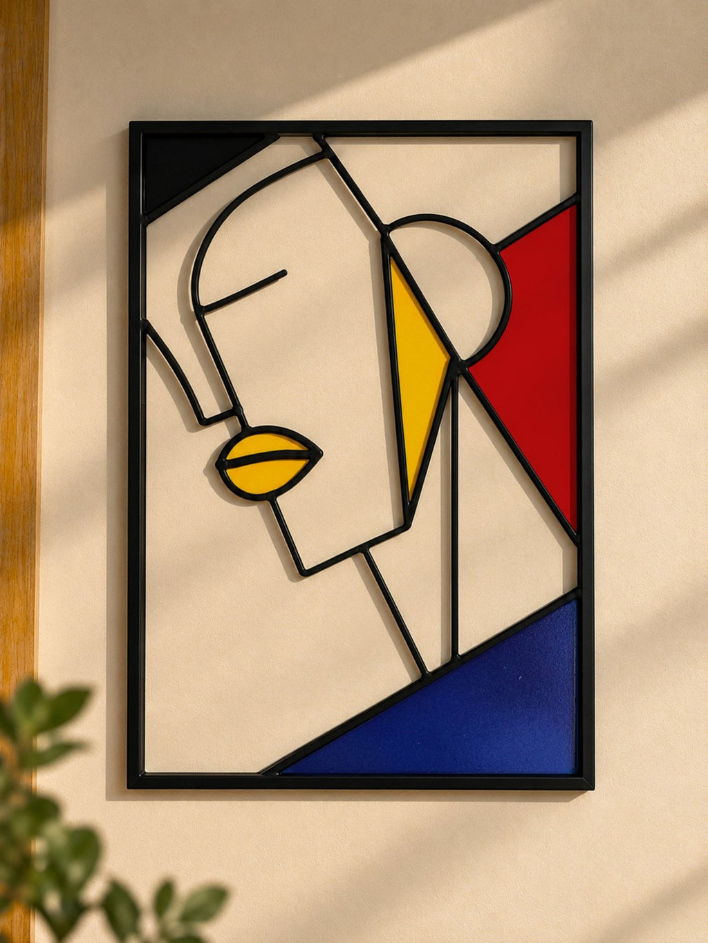 Abstract Geometric Wall Art Set of 2 with Bold Primary Colors - The Golden Theory
