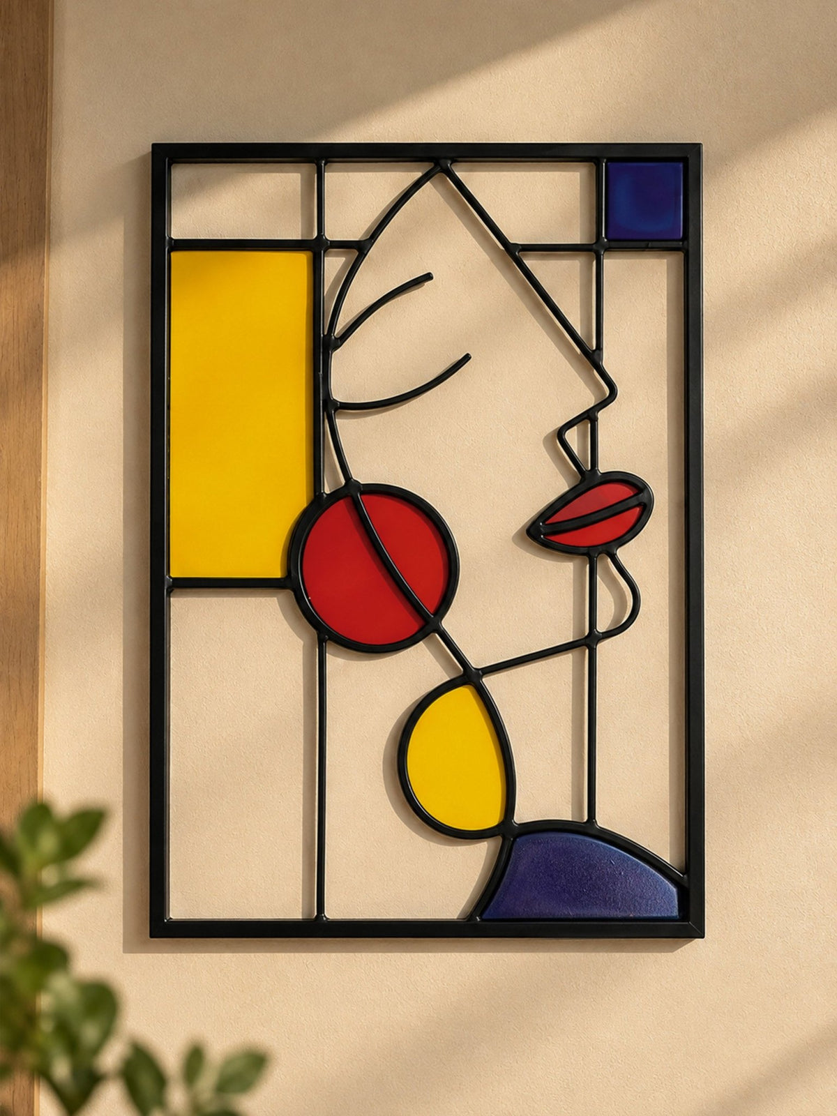 Abstract Geometric Wall Art Set of 2 with Bold Primary Colors - The Golden Theory