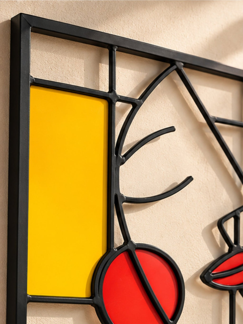 Abstract Geometric Wall Art Set of 2 with Bold Primary Colors - The Golden Theory
