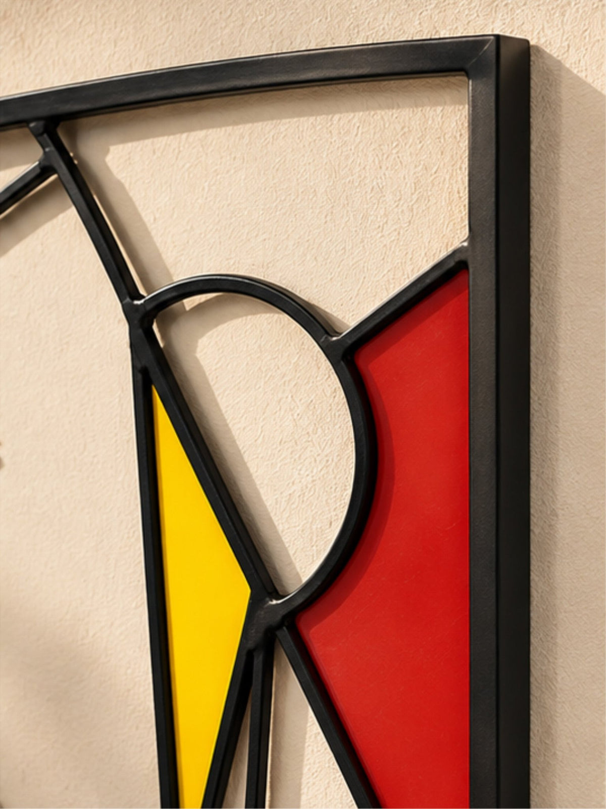 Abstract Geometric Wall Art Set of 2 with Bold Primary Colors - The Golden Theory
