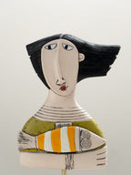 Abstract Woman Sculpture with Orange Striped Fish - The Golden Theory