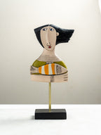 Abstract Woman Sculpture with Orange Striped Fish - The Golden Theory