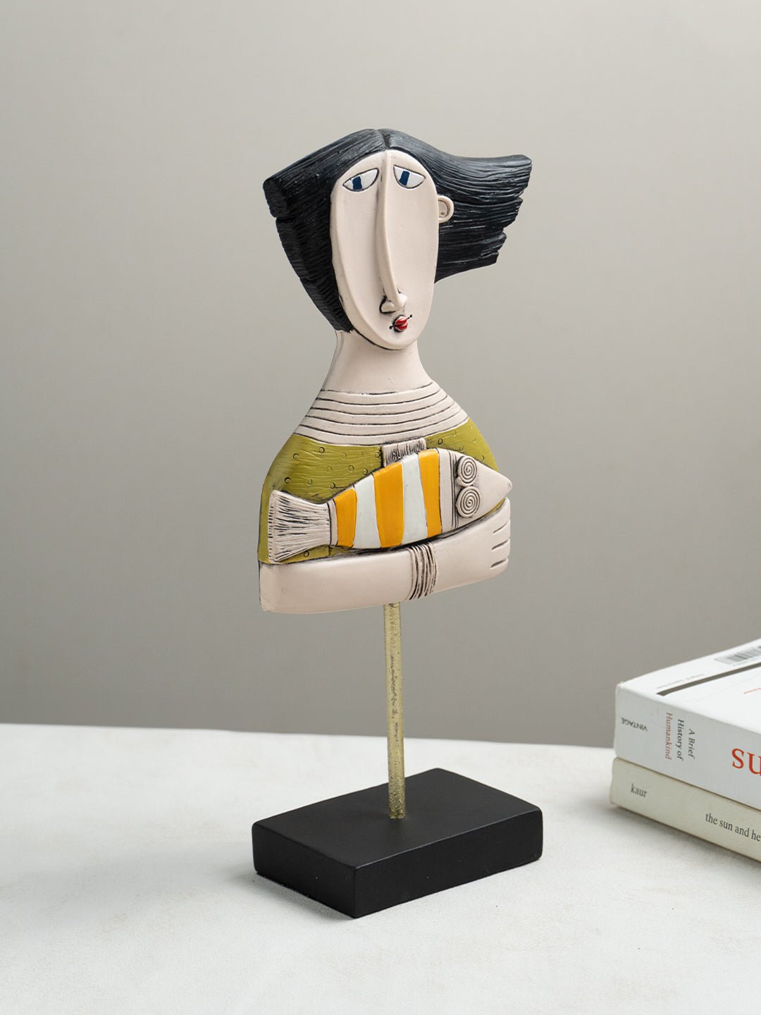 Abstract Woman Sculpture with Orange Striped Fish Secondary image