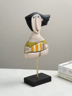 Abstract Woman Sculpture with Orange Striped Fish - The Golden Theory