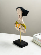 Abstract Woman Sculpture with Orange Striped Fish - The Golden Theory