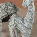 African Giraffe Newsprint Accent | Set of 2 - The Golden Theory
