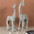 African Giraffe Newsprint Accent | Set of 2 - The Golden Theory