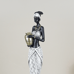 African Lady Holding Gold Pot Figurine - The Golden Theory