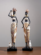 African Tribal Woman Figurine – Vase at Hip Sculpture - The Golden Theory
