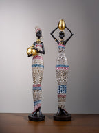African Tribal Woman Figurine – Water Pot on Head - The Golden Theory